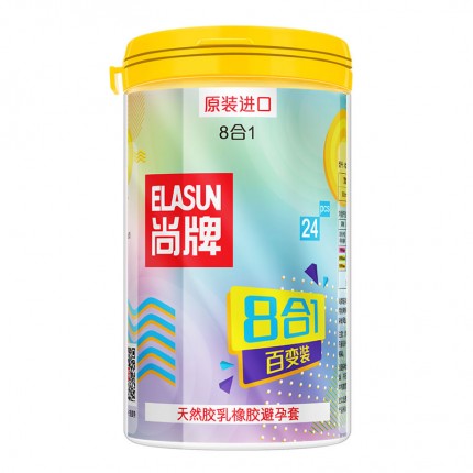 套餐組合-ELASUN尚牌-買一送一  八合一百變裝趣味避孕套 中號 24只裝