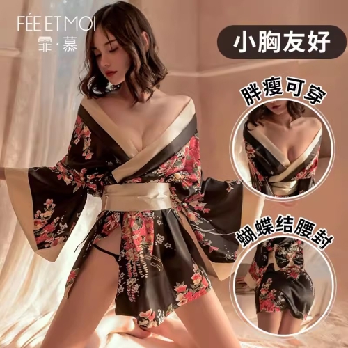 性感睡裙-霏慕-霏慕大碼睡衣和服套裝情趣內衣性感誘惑床上性激情冬天制服女7972